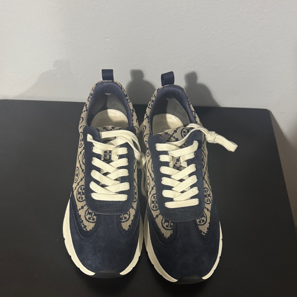 Tory Burch Navy and Cream Sneakers